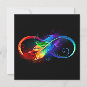 Infineensymbool met regenboogvanger feestdagenkaart