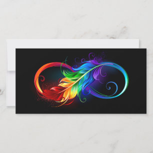 Infineensymbool met regenboogvanger feestdagenkaart