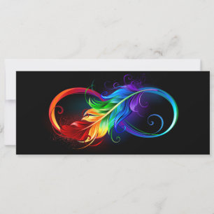 Infineensymbool met regenboogvanger feestdagenkaart