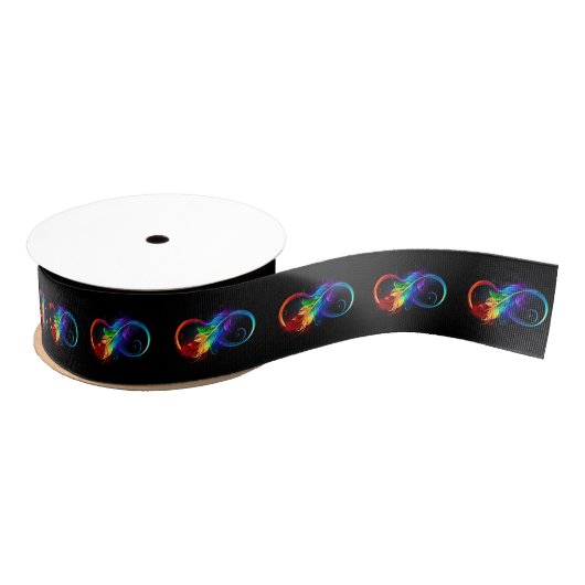 Infineensymbool met regenboogvanger grosgrain lint (Spoel)