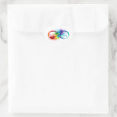 Infineensymbool met regenboogvanger hart sticker (Tas)