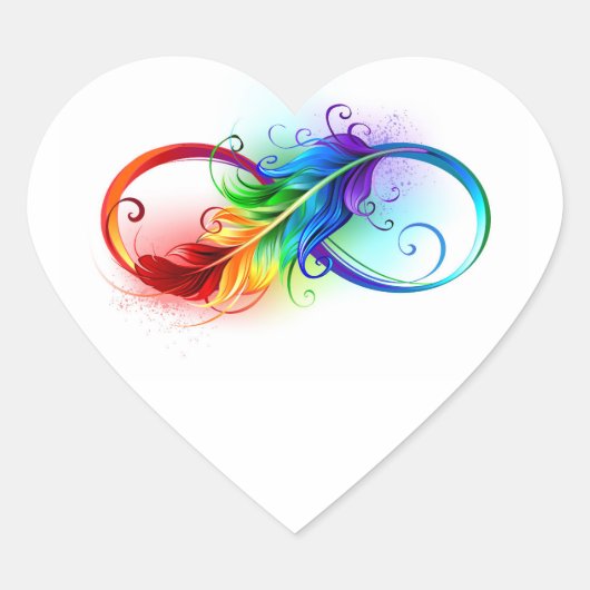 Infineensymbool met regenboogvanger hart sticker (Voorkant)