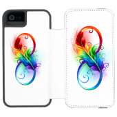 Infineensymbool met regenboogvanger incipio iPhone portemonnee hoesje (Agenda Open)