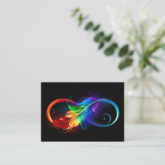 Infineensymbool met regenboogvanger informatiekaartje (Staand voorkant)