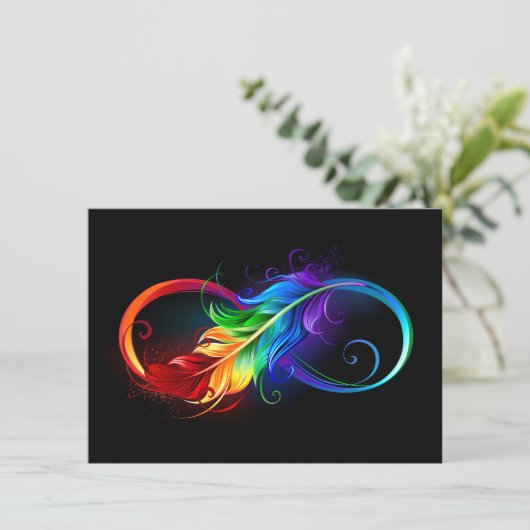 Infineensymbool met regenboogvanger kaart (Staand voorkant)