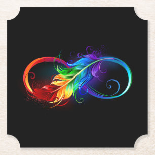 Infineensymbool met regenboogvanger kartonnen onderzetters