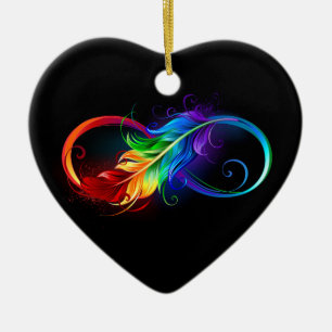 Infineensymbool met regenboogvanger keramisch ornament