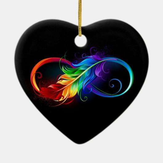Infineensymbool met regenboogvanger keramisch ornament (Achterkant)