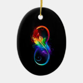 Infineensymbool met regenboogvanger keramisch ornament (Voorkant)