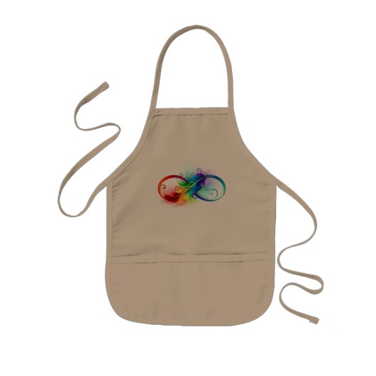 Infineensymbool met regenboogvanger kinder schort (Voorkant)
