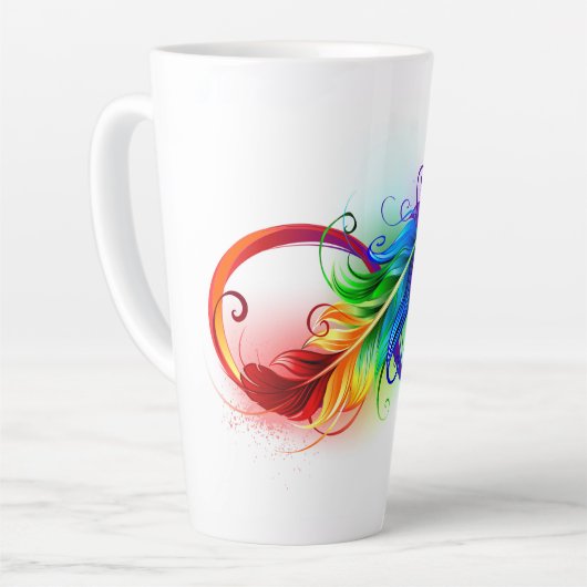 Infineensymbool met regenboogvanger latte mok (Linkerhoek)