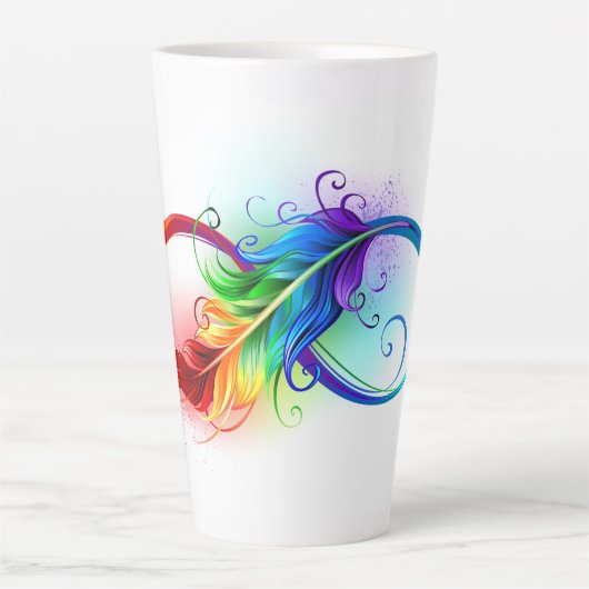 Infineensymbool met regenboogvanger latte mok (Voorkant)