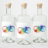 Infineensymbool met regenboogvanger likeurfles etiket (Flessen)