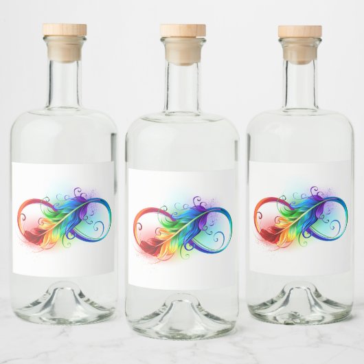 Infineensymbool met regenboogvanger likeurfles etiket (Flessen)