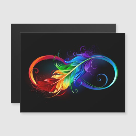 Infineensymbool met regenboogvanger magnetische uitnodiging (Voorkant / Achterkant)