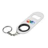 Infineensymbool met regenboogvanger mini flessenopener (Voorkant Gekanteld)