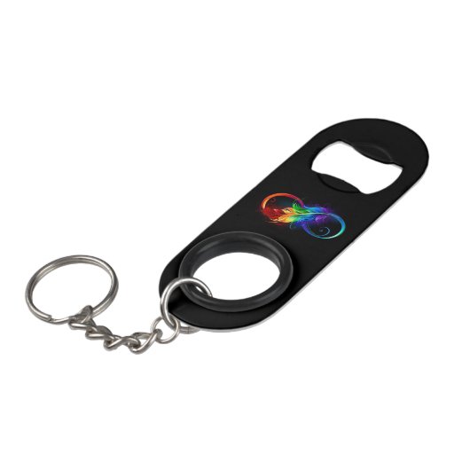 Infineensymbool met regenboogvanger mini flessenopener (Voorkant Gekanteld)