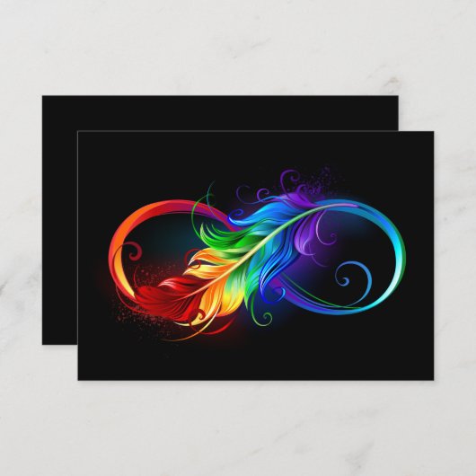 Infineensymbool met regenboogvanger notitiekaartje (Voorkant / Achterkant)