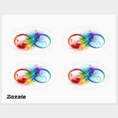 Infineensymbool met regenboogvanger ovale sticker (Vel)