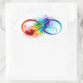 Infineensymbool met regenboogvanger ovale sticker (Tas)