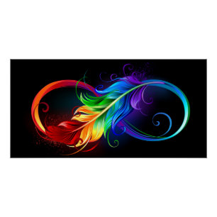 Infineensymbool met regenboogvanger perfect poster