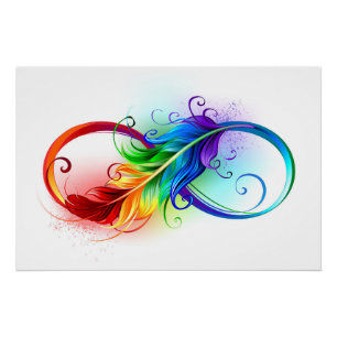 Infineensymbool met regenboogvanger perfect poster
