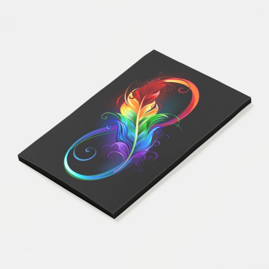 Infineensymbool met regenboogvanger post-it® notes (Schuin)