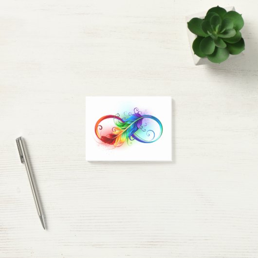 Infineensymbool met regenboogvanger post-it® notes (Kantoor)