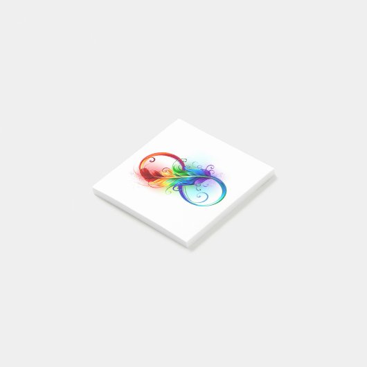 Infineensymbool met regenboogvanger post-it® notes (Schuin)