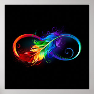 Infineensymbool met regenboogvanger poster