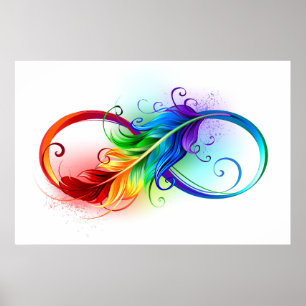 Infineensymbool met regenboogvanger poster