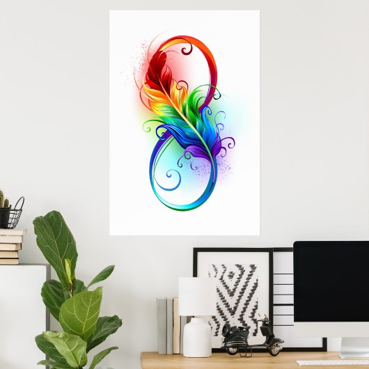 Infineensymbool met regenboogvanger poster (Thuiskantoor)