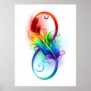 Infineensymbool met regenboogvanger poster
