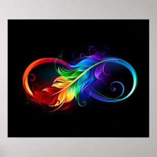 Infineensymbool met regenboogvanger poster