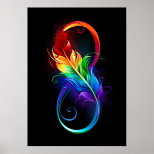 Infineensymbool met regenboogvanger poster