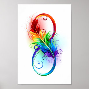 Infineensymbool met regenboogvanger poster