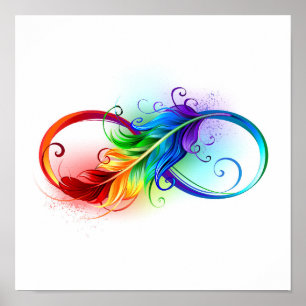 Infineensymbool met regenboogvanger poster