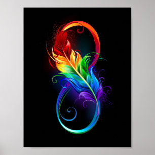 Infineensymbool met regenboogvanger poster