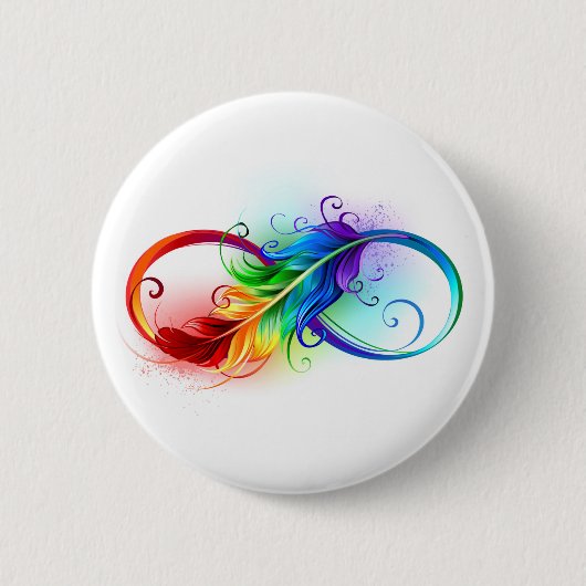 Infineensymbool met regenboogvanger ronde button 5,7 cm (Voorkant)