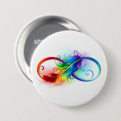 Infineensymbool met regenboogvanger ronde button 7,6 cm (Voorkant /achterkant)