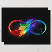 Infineensymbool met regenboogvanger save the date (Voorkant / Achterkant)