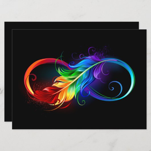 Infineensymbool met regenboogvanger save the date (Voorkant / Achterkant)