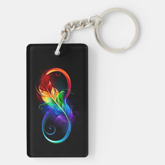Infineensymbool met regenboogvanger sleutelhanger (achterkant)