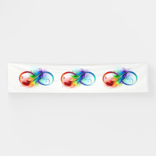 Infineensymbool met regenboogvanger spandoek