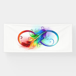 Infineensymbool met regenboogvanger spandoek
