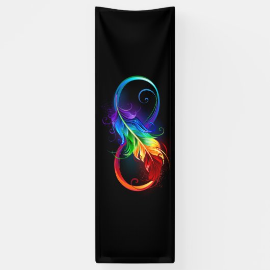 Infineensymbool met regenboogvanger spandoek (Verticaal)