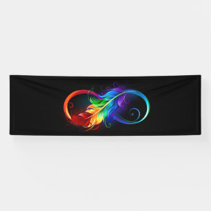 Infineensymbool met regenboogvanger spandoek