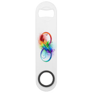 Infineensymbool met regenboogvanger speed flessenopener