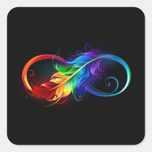 Infineensymbool met regenboogvanger vierkante sticker