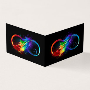 Infineensymbool met regenboogvanger visitekaartjes